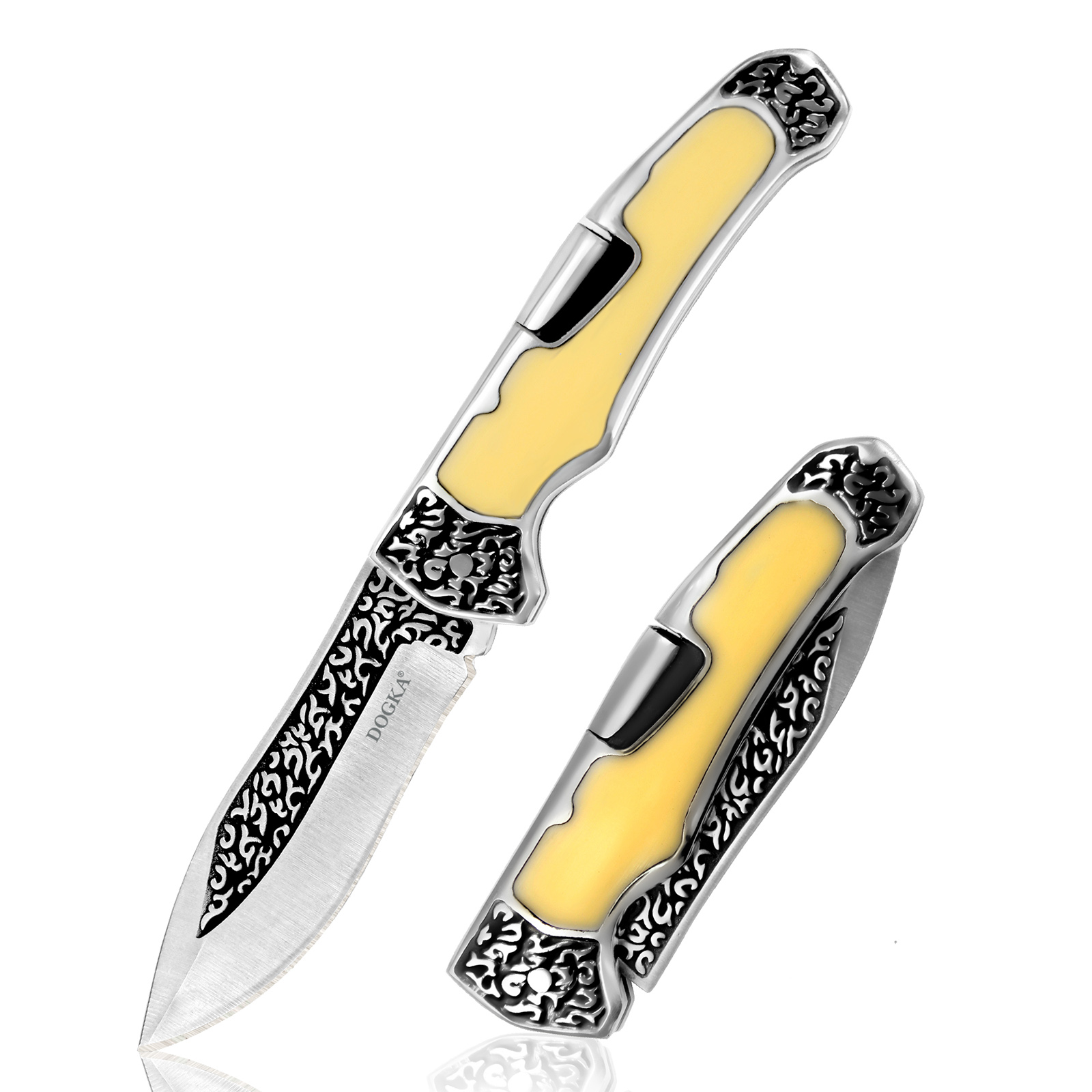 Vintage Collectible Pocket Knives - Antyczne, grawerowane, składane narzędzie kieszonkowe z