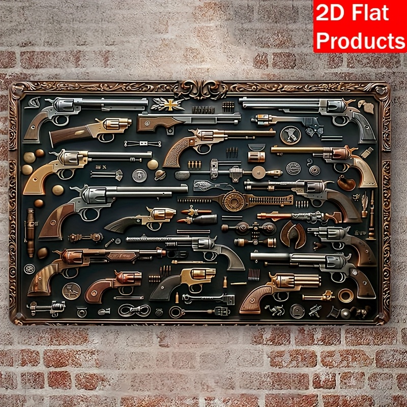 Vintage Collectible Guns - [Metalowa Tabliczka Dekoracyjna] Metalowa tabliczka dekoracyjna