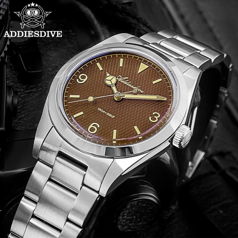 Vintage Watch Collecting - ADDIESDIVE 36mm Zegarki Kwarcowe Męskie Szkło