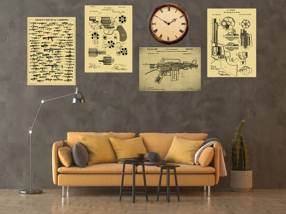 Plakaty z kolekcją słynnych br – Vintage Collectible Guns recenzja i cena